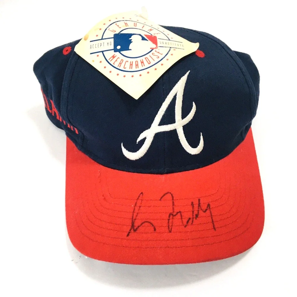 Vintage 90s Atlanta Braves Snapback Hat Cap Genuine Merchandise - Autographs NWT